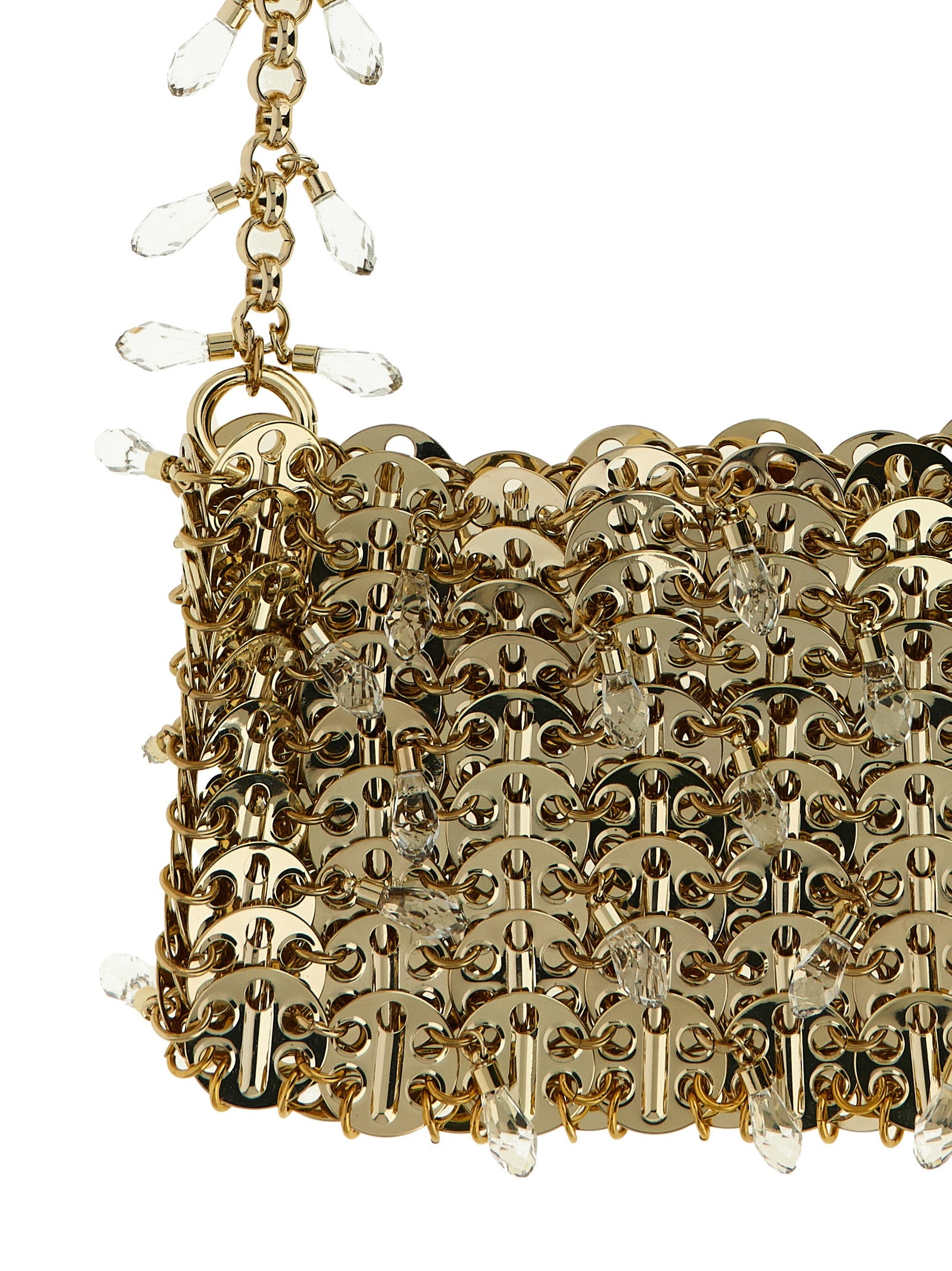 1969 Nano Crystal shoulder bag Gold Brass Glass Ac