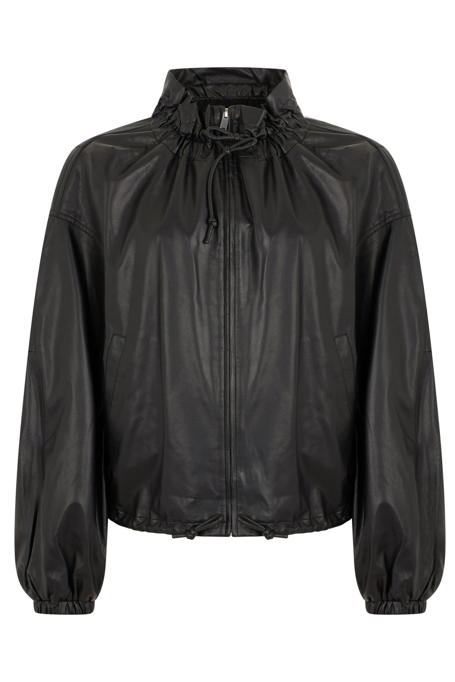 Synthetic Leather Jacket Black Polyester