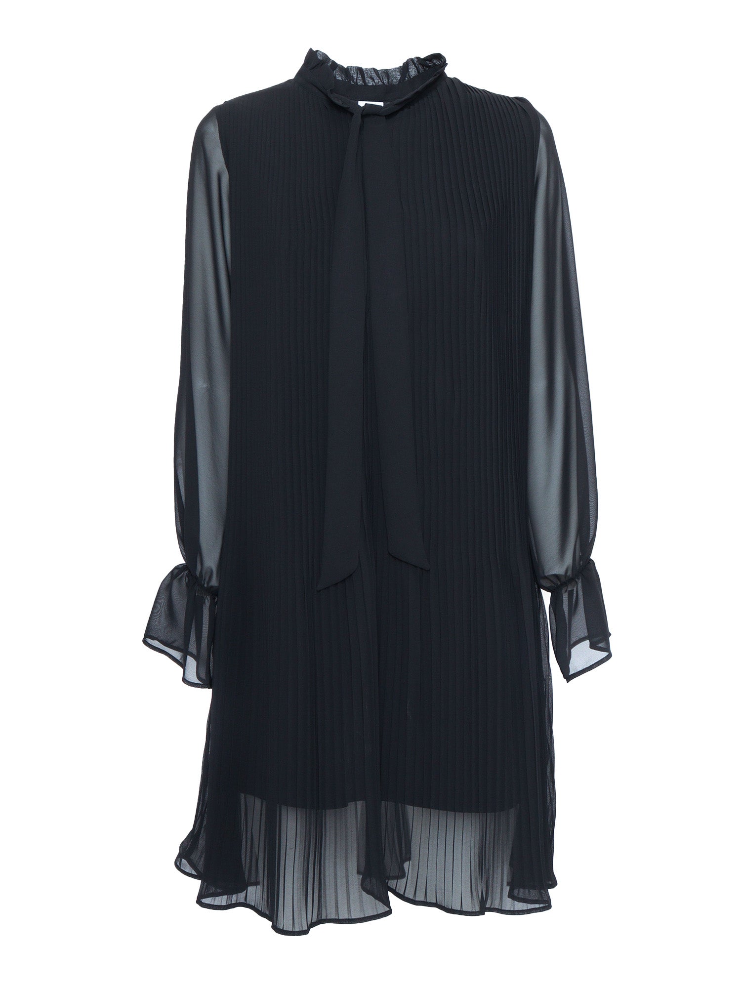 Woman Dress Black Polyester Midi