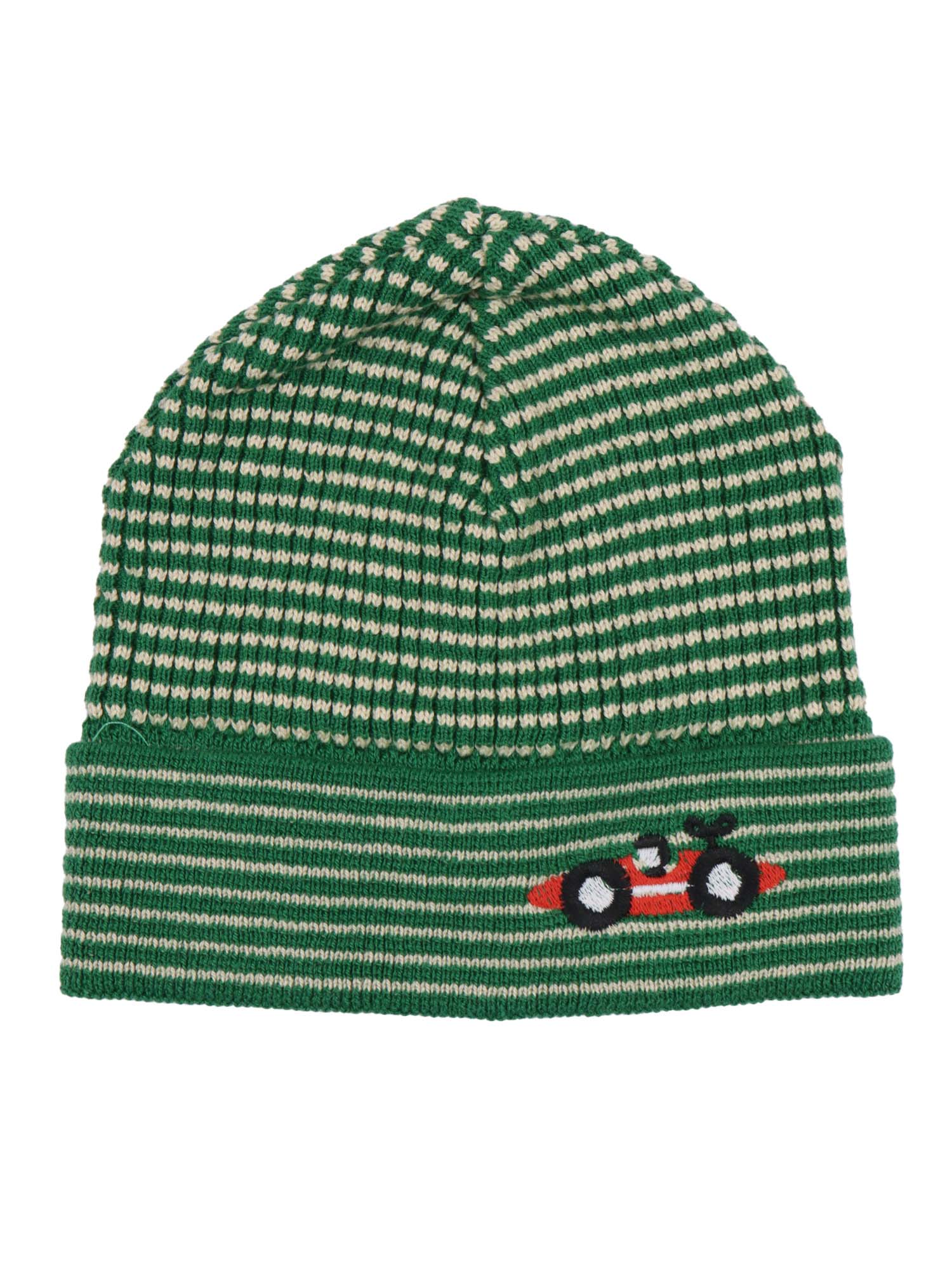 Race Car knitted beanie Green Organic Cotton Hat