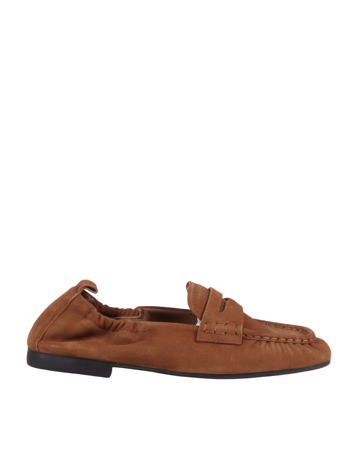 Woman Suede Loafer Brown Calf