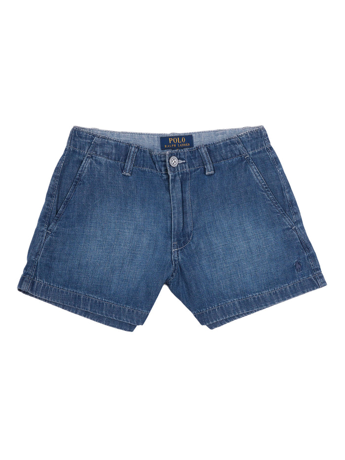 Woven-Shorts Blue Cotton Bermuda Short
