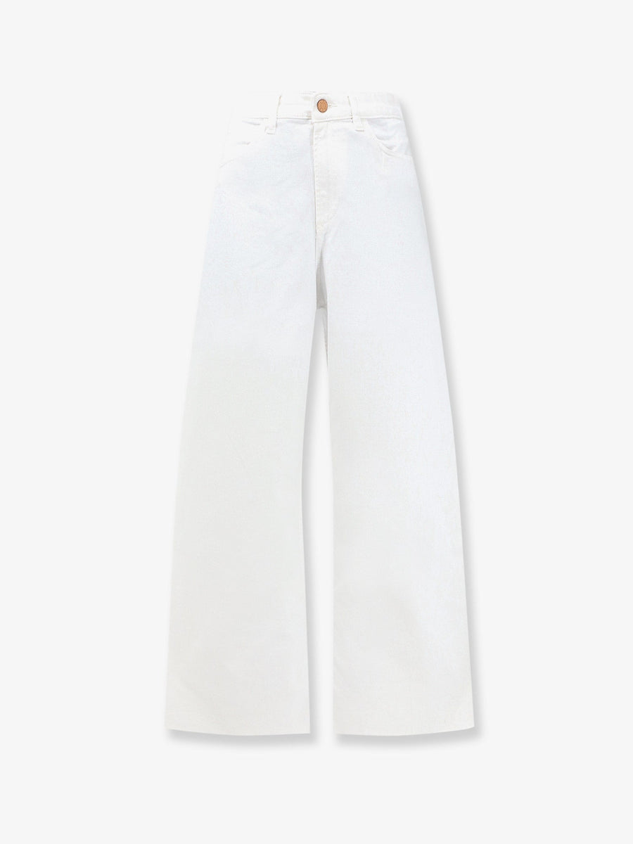 Denim Trousers Hellen White Cotton