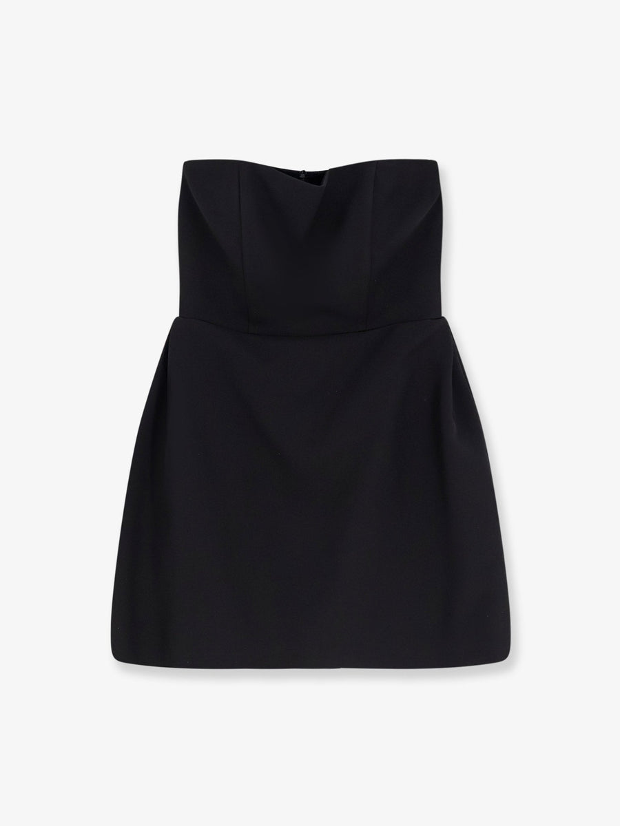 Mini Dress With Stays, Black Polyester