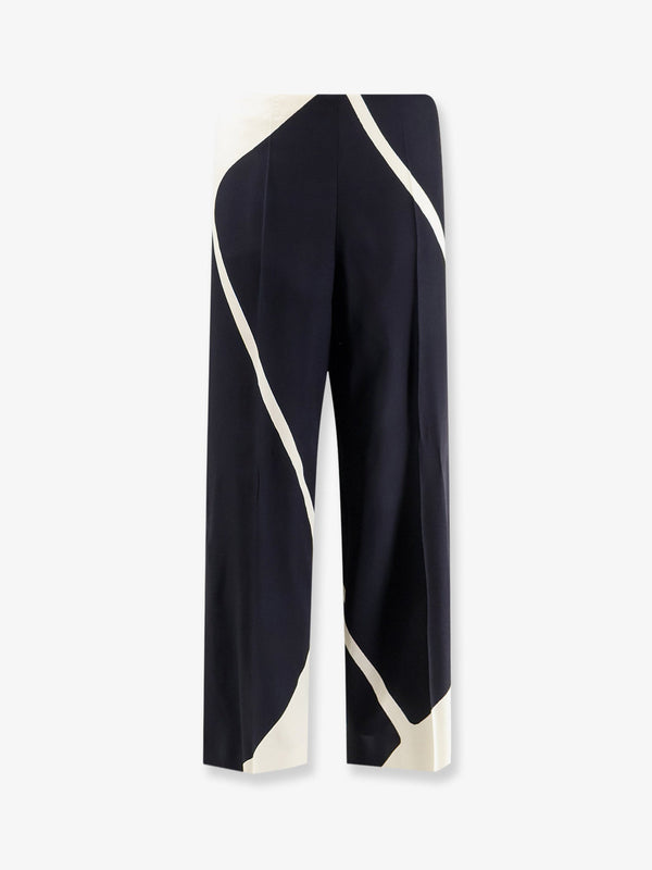 Trousers Bicolour Print Black Viscose