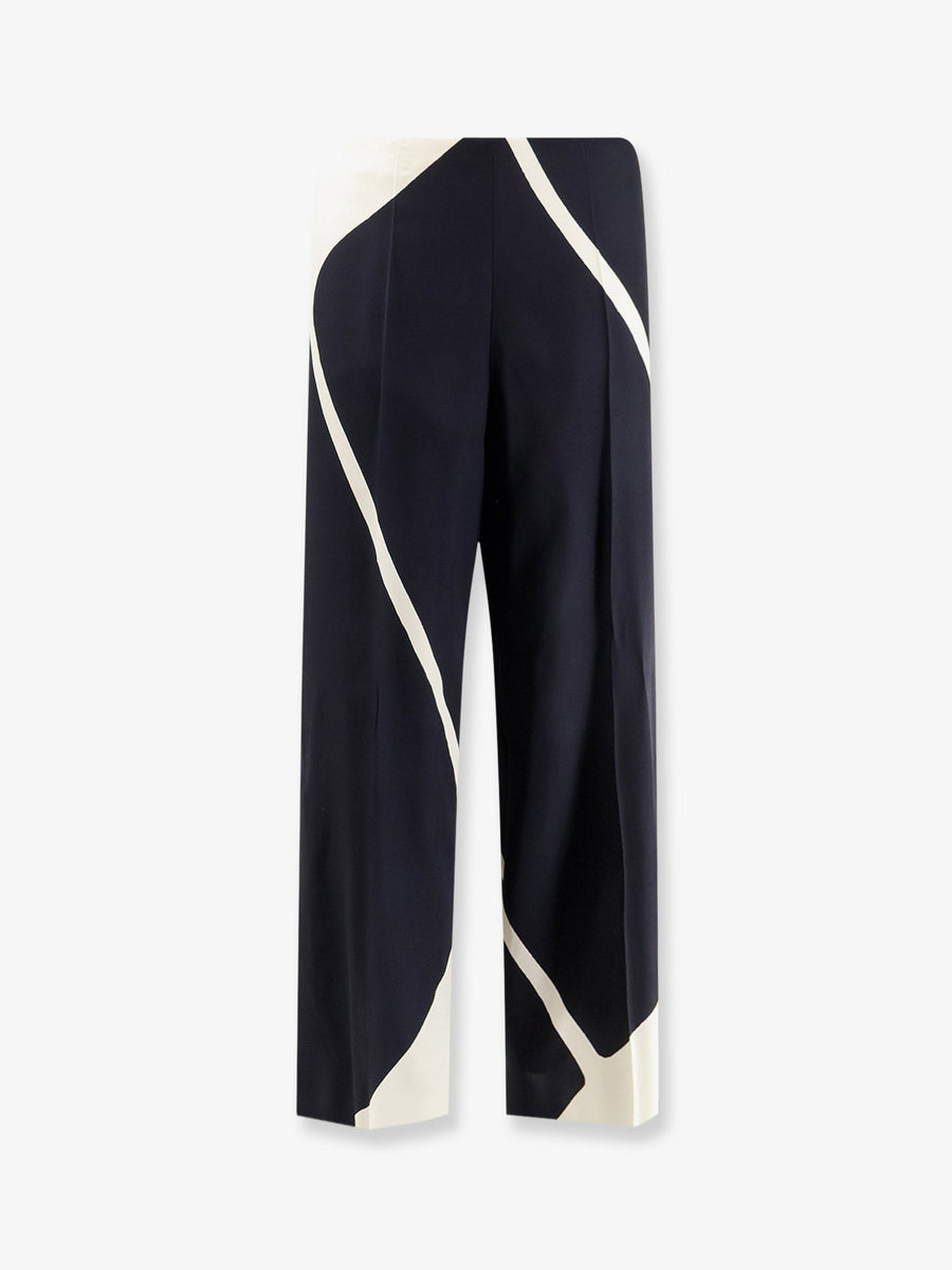 Trousers Bicolour Print Black Viscose