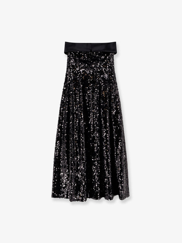 Dress With Sequins Black Polyester Evening Suits