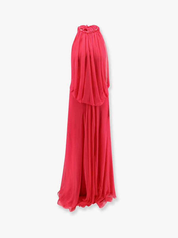 Long Silk Dress Pink