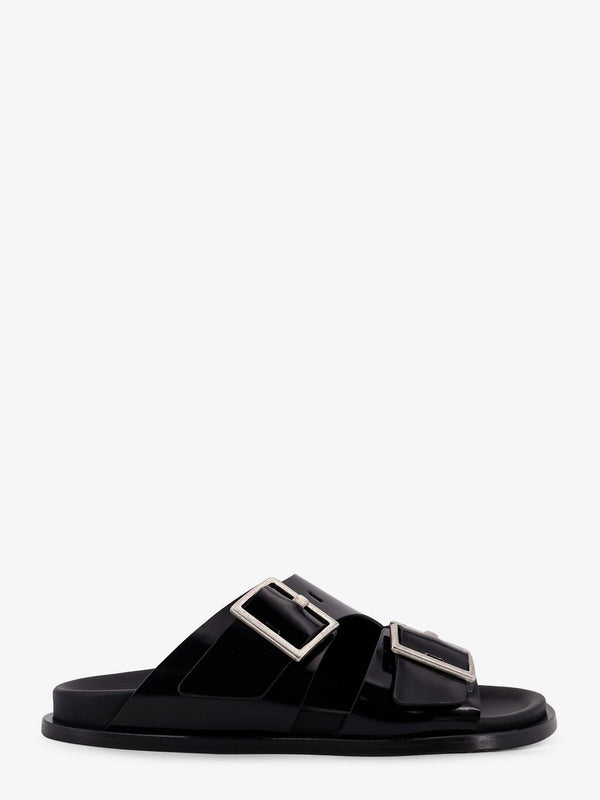 Low Leather Sandals Black