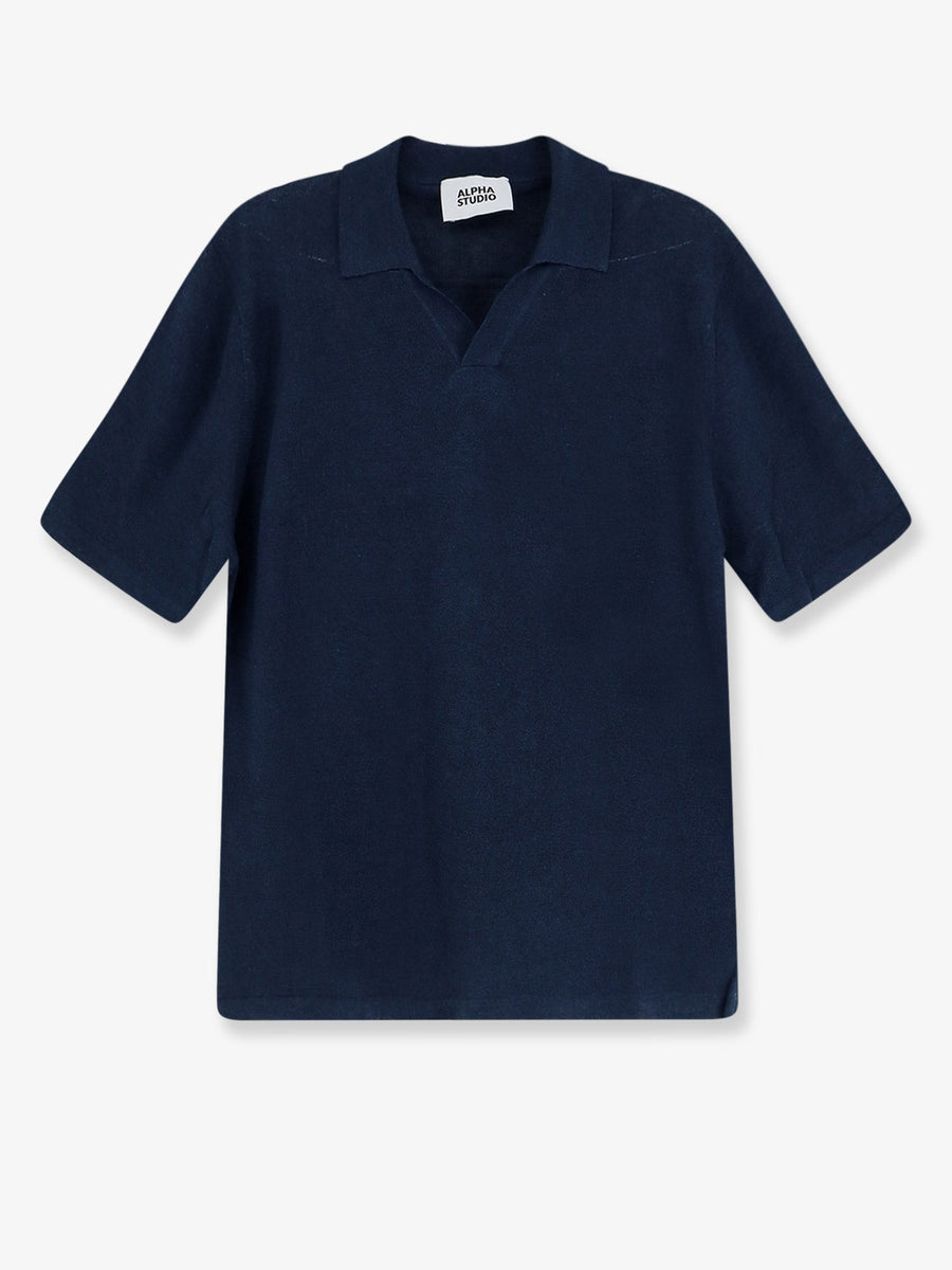 Polo Shirt Linen-Cotton Blue