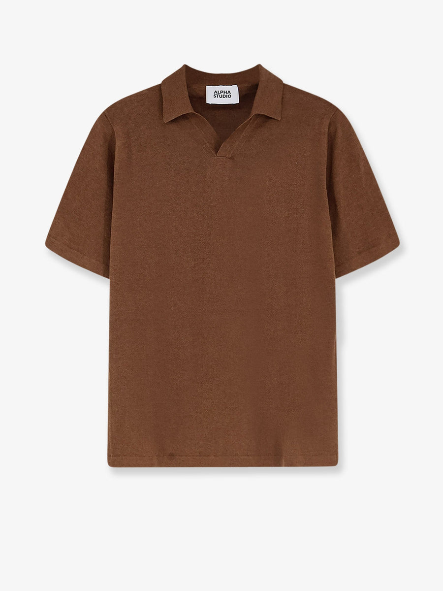 Polo Shirt Linen-Cotton Brown