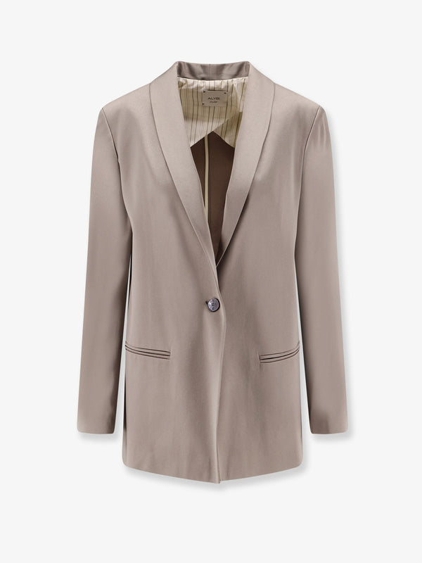 Blazer Satin Grey Acetate Blazers