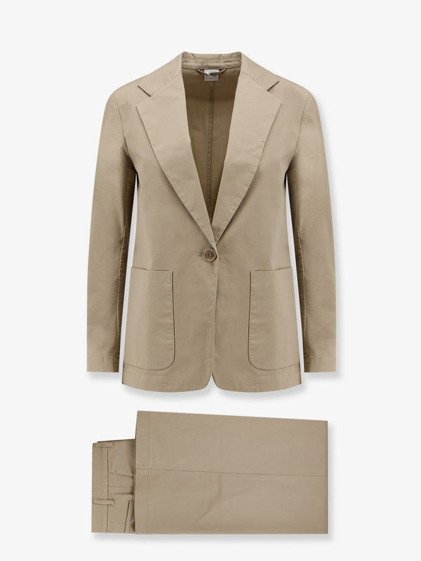 Suit Stretch Cotton Beige Dress