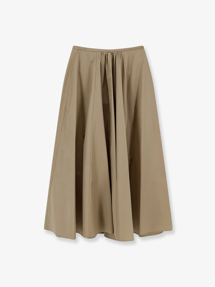 Long Cotton Skirt Beige