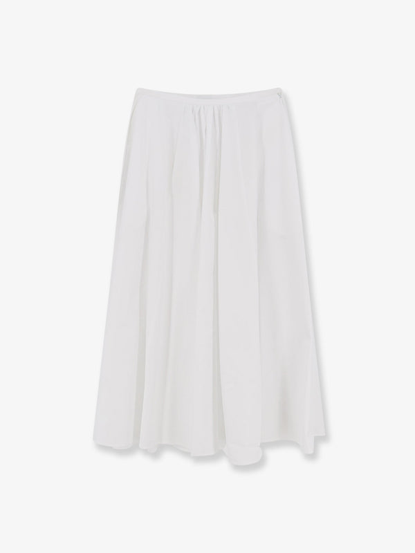Long Cotton Skirt White