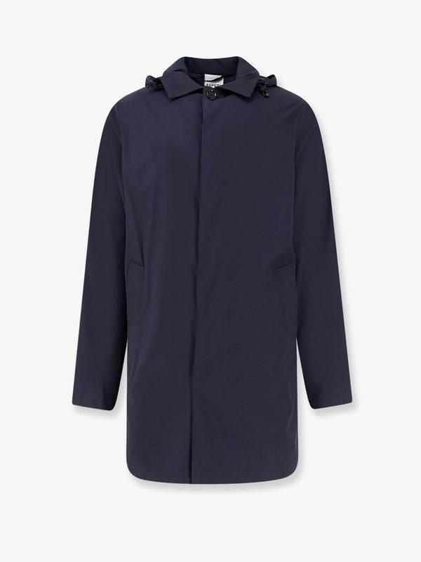 Hooded Waterproof Jacket Blue Polyamide