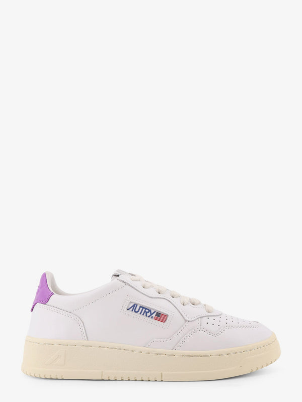 Low Leather Sneakers With Side Logo White Trainers