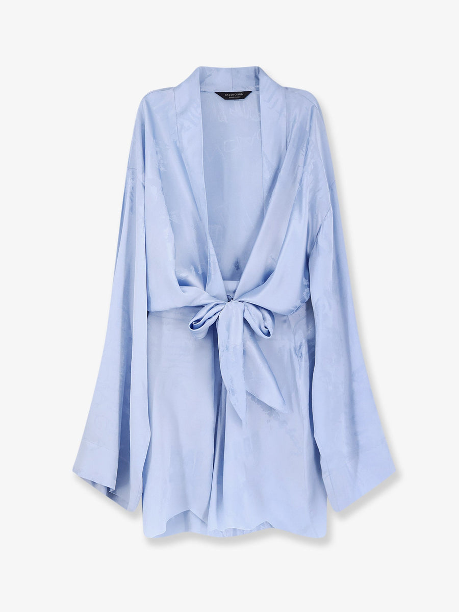Dress Silk Wrap Mini Blue