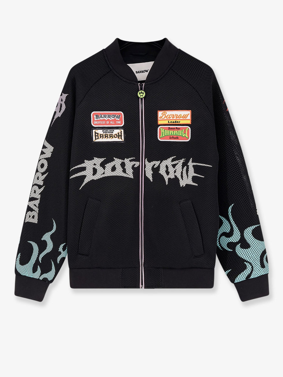 Bomber Jacket Nylon And Mesh Black Polyester