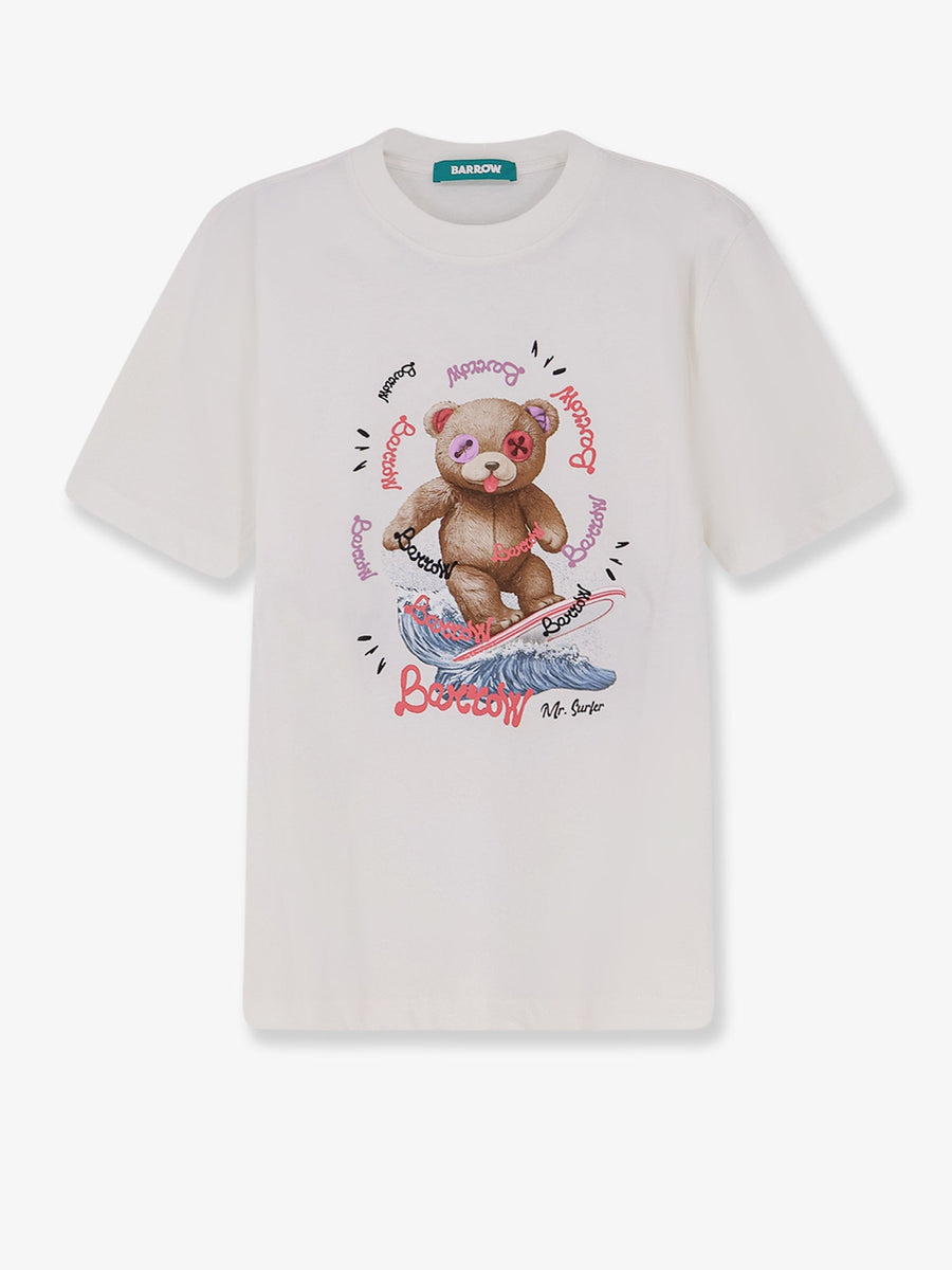 T-Shirt With Front Print White Cotton T-shirts