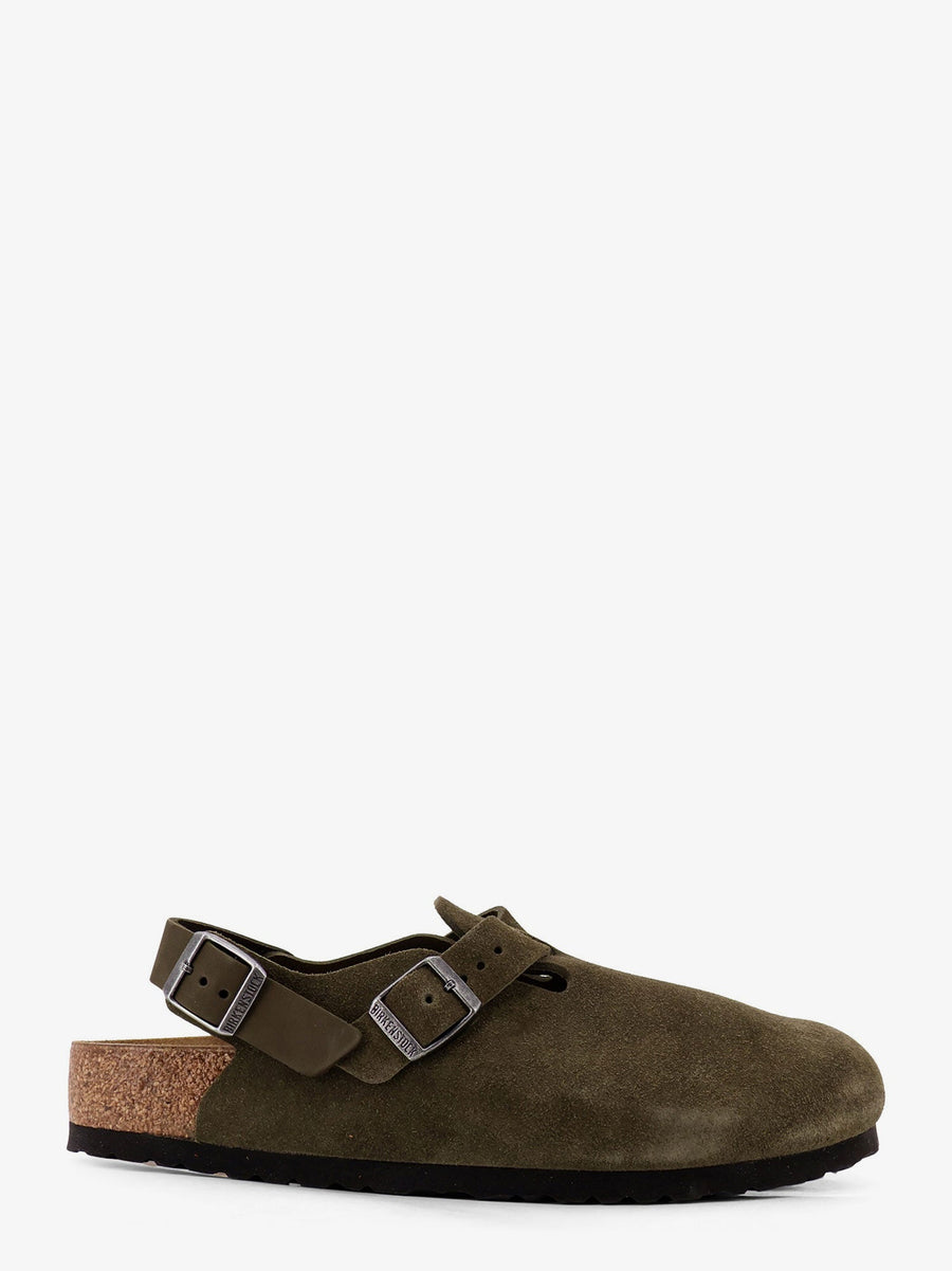 Tokyo Suede Low Sandals Green Leather
