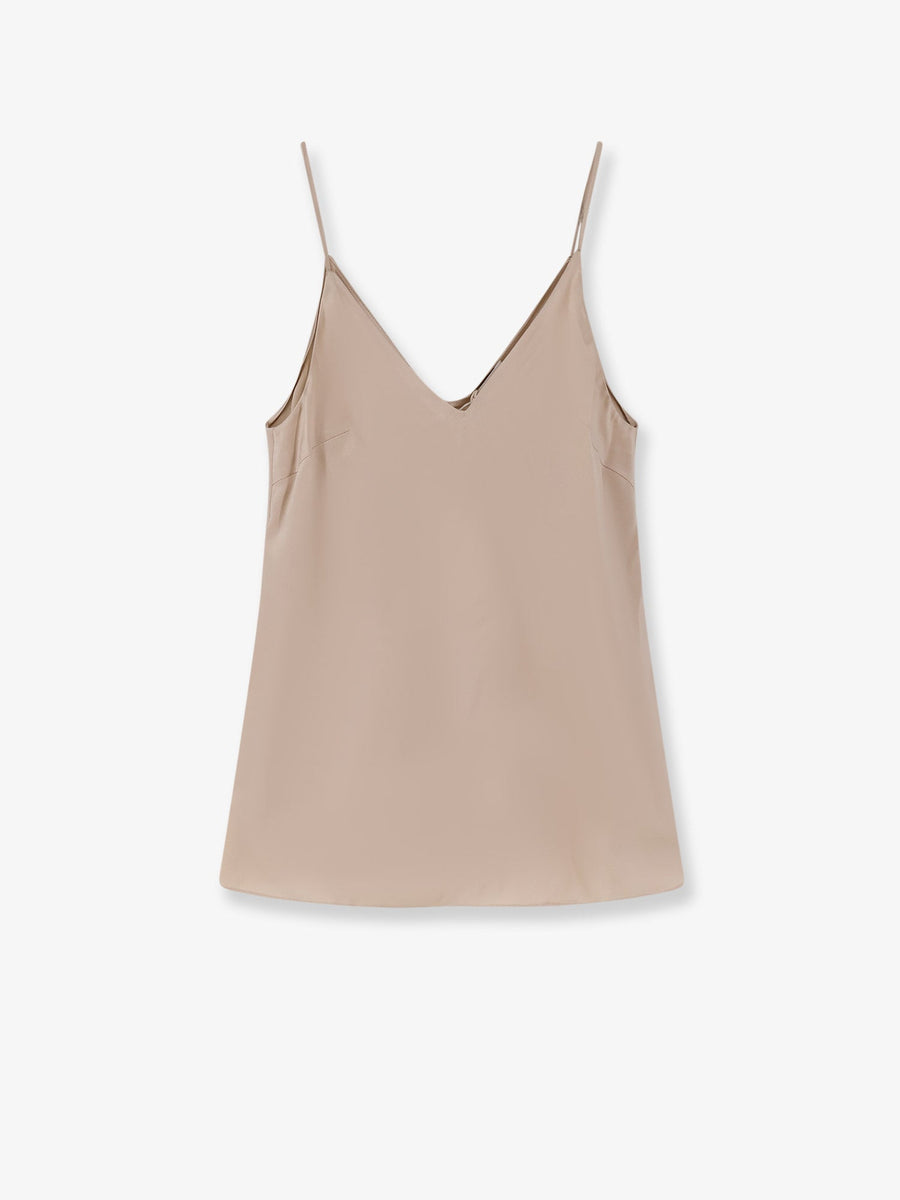Stretch Silk Top Beige T-shirts & Jerseys