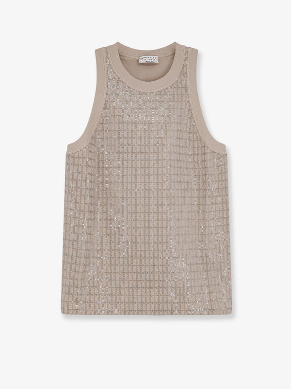 Jersey Tank Top Beige Cotton T-shirts & Jerseys