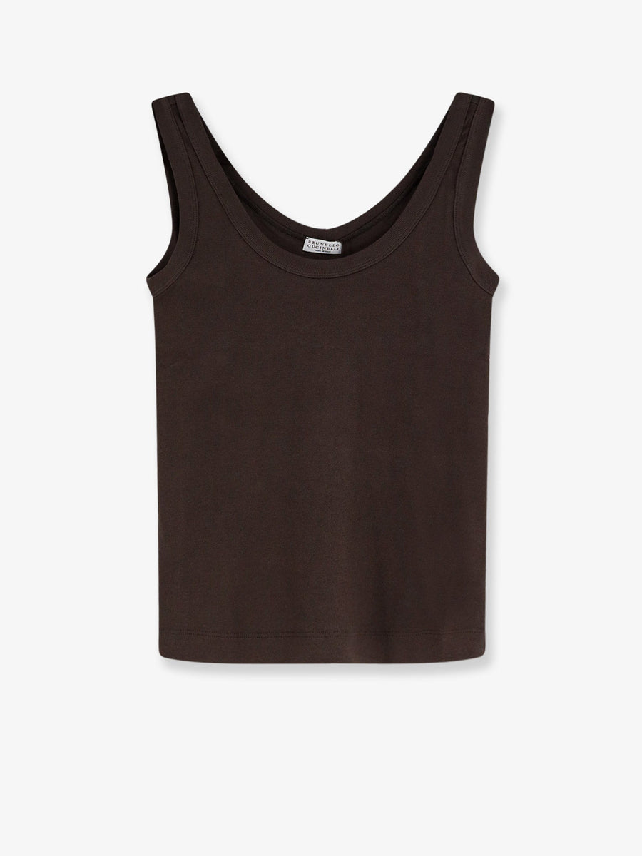 Tank Top Cotton-Blend Brown T-shirts & Jerseys