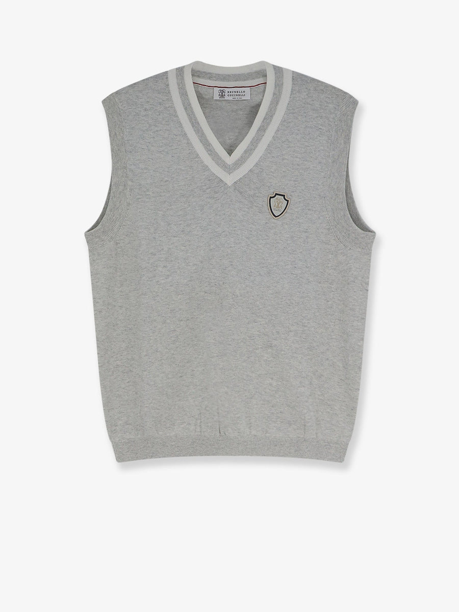 V-Neck Cotton Vest Grey Blazers