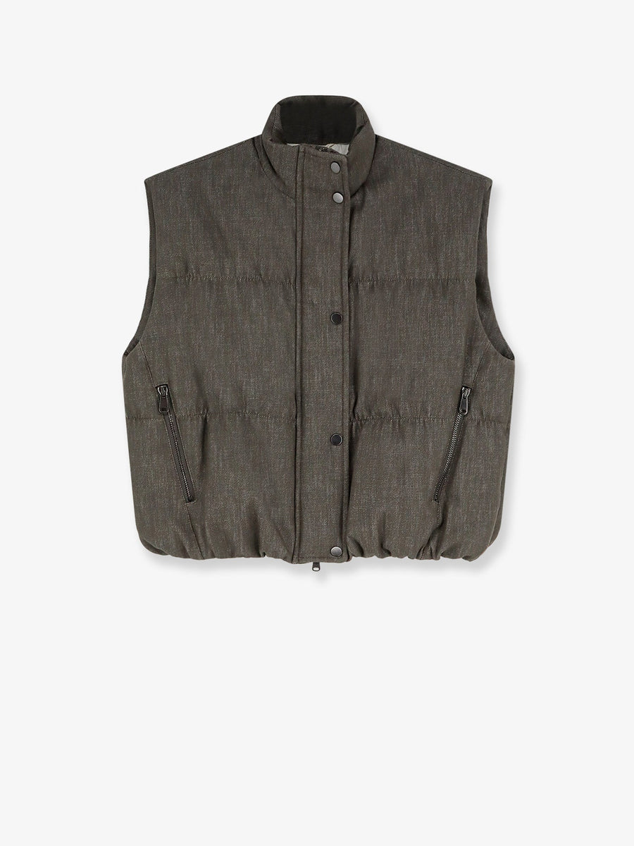 Down Jacket Twill-Denim Green Cotton