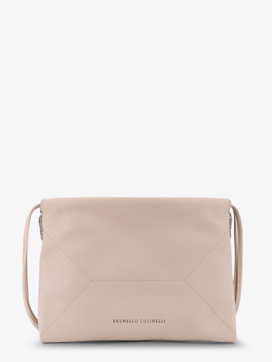 Duo Leather Shoulder Bag Beige