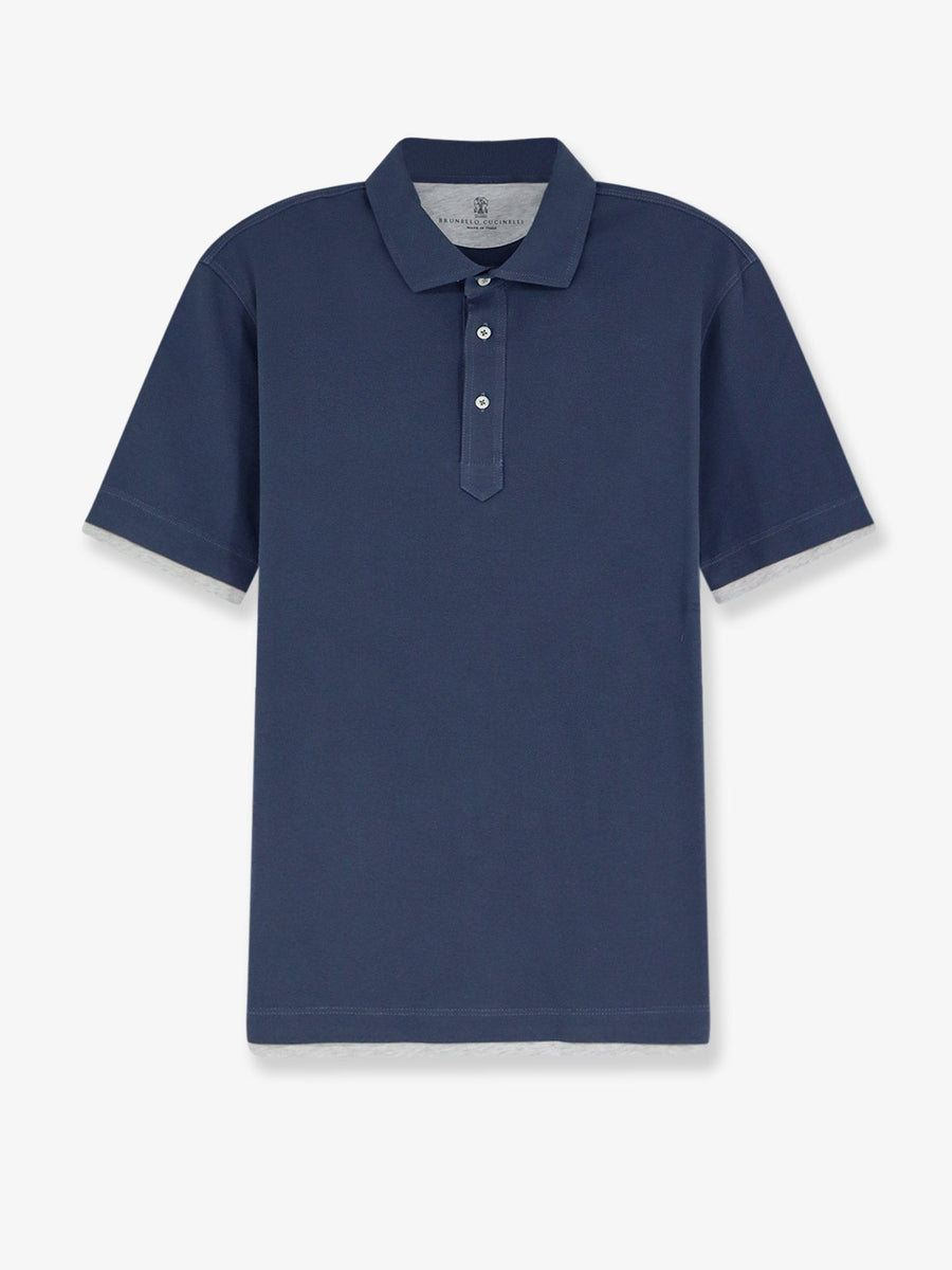 Polo Shirt Blue Cotton
