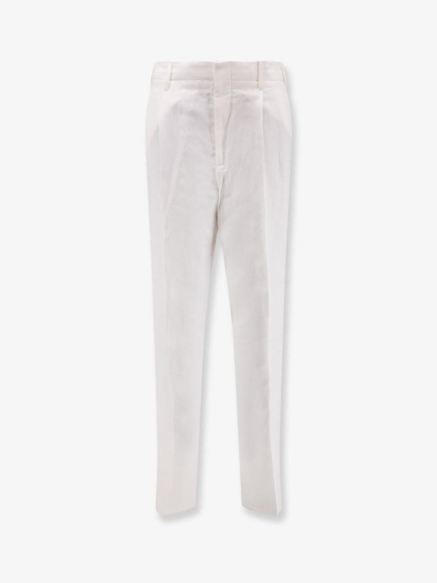 Linen And Cotton Trousers White