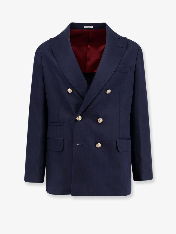 Blazer, Silk And Linen, Blue Blazers