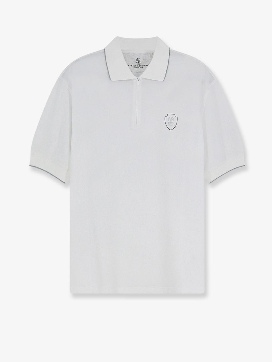 Polo Shirt Technical Fabric White Polyamide