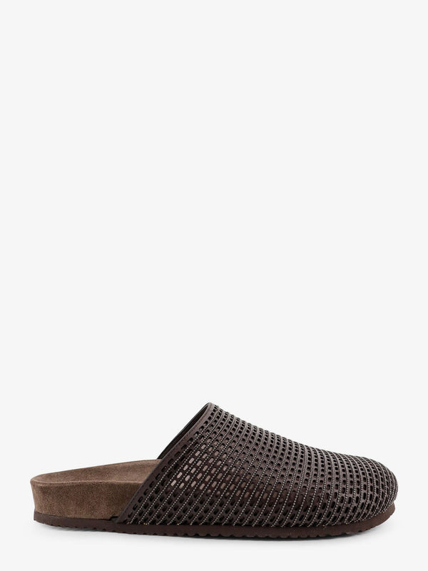 Leather Sandals Precious Net Brown
