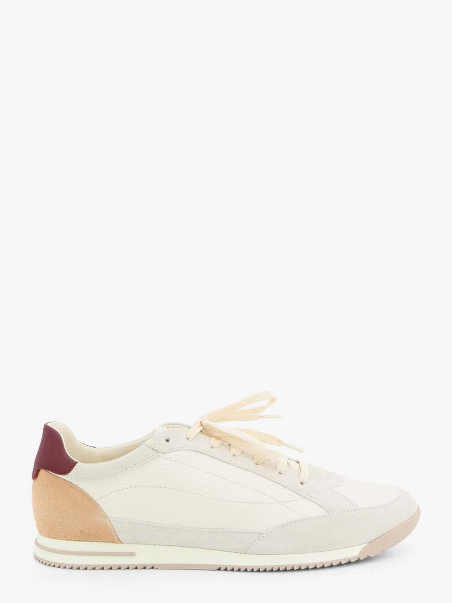 Leather Sneakers With Suede Inserts White Trainers