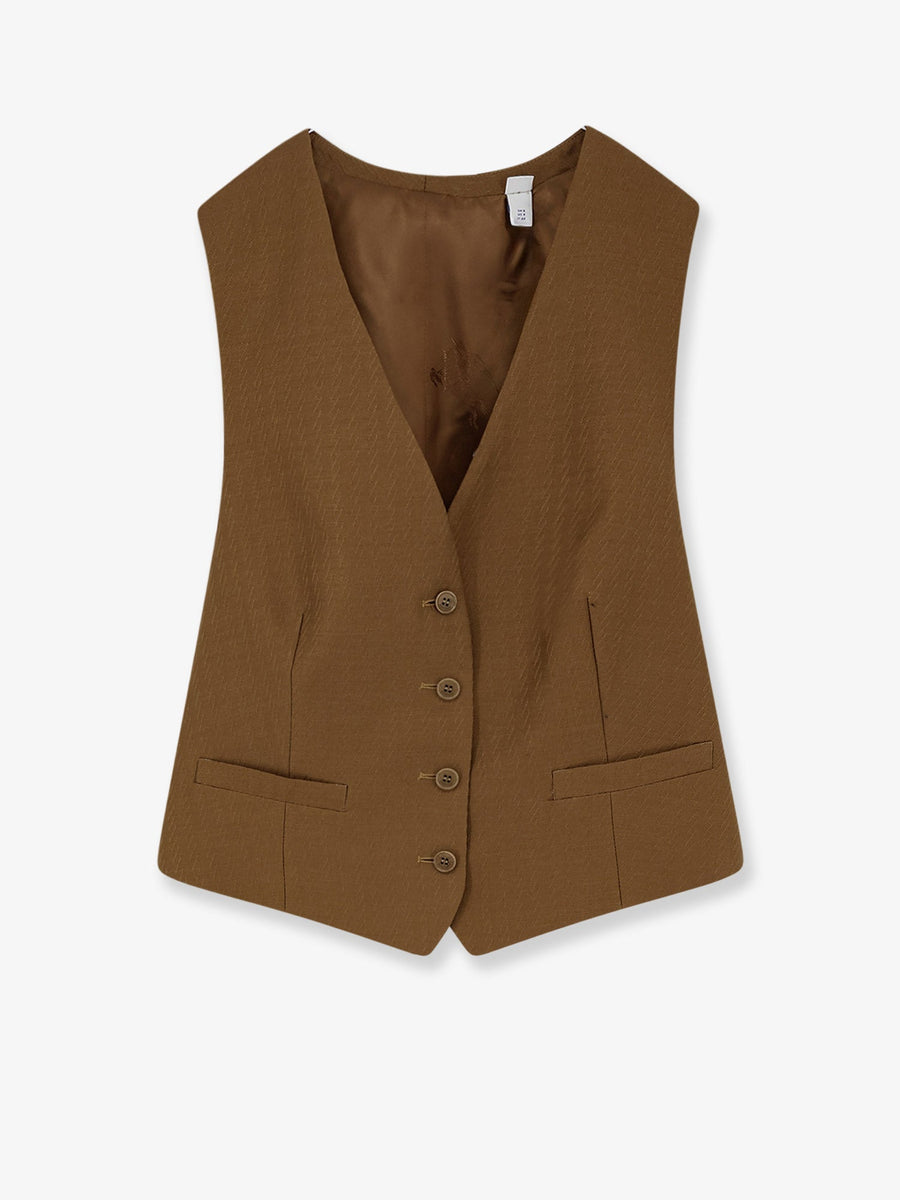 Vest Warren Wool & Mohair Brown Blazers