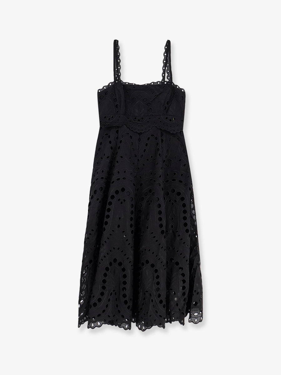 Long Dress Glimmer Black Cotton