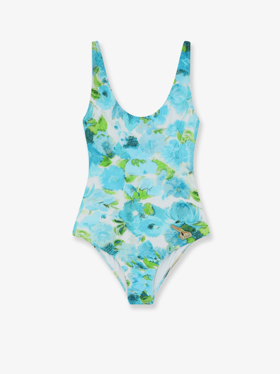One-Piece Swimsuit Blue Polyamide Swimwear