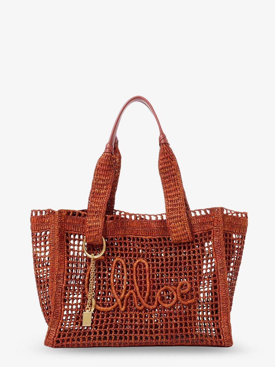 Shoulder Bag East-West Raffia Brown Raffia/leather