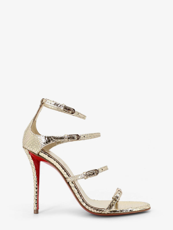 Sandals Millenium 100 Python Leather Gold