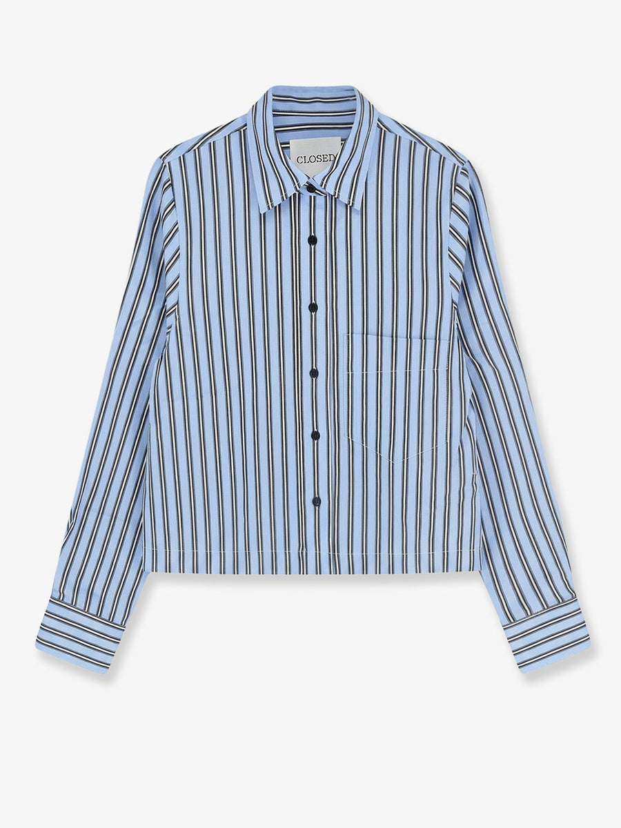 Shirt Cropped Blue Lyocell