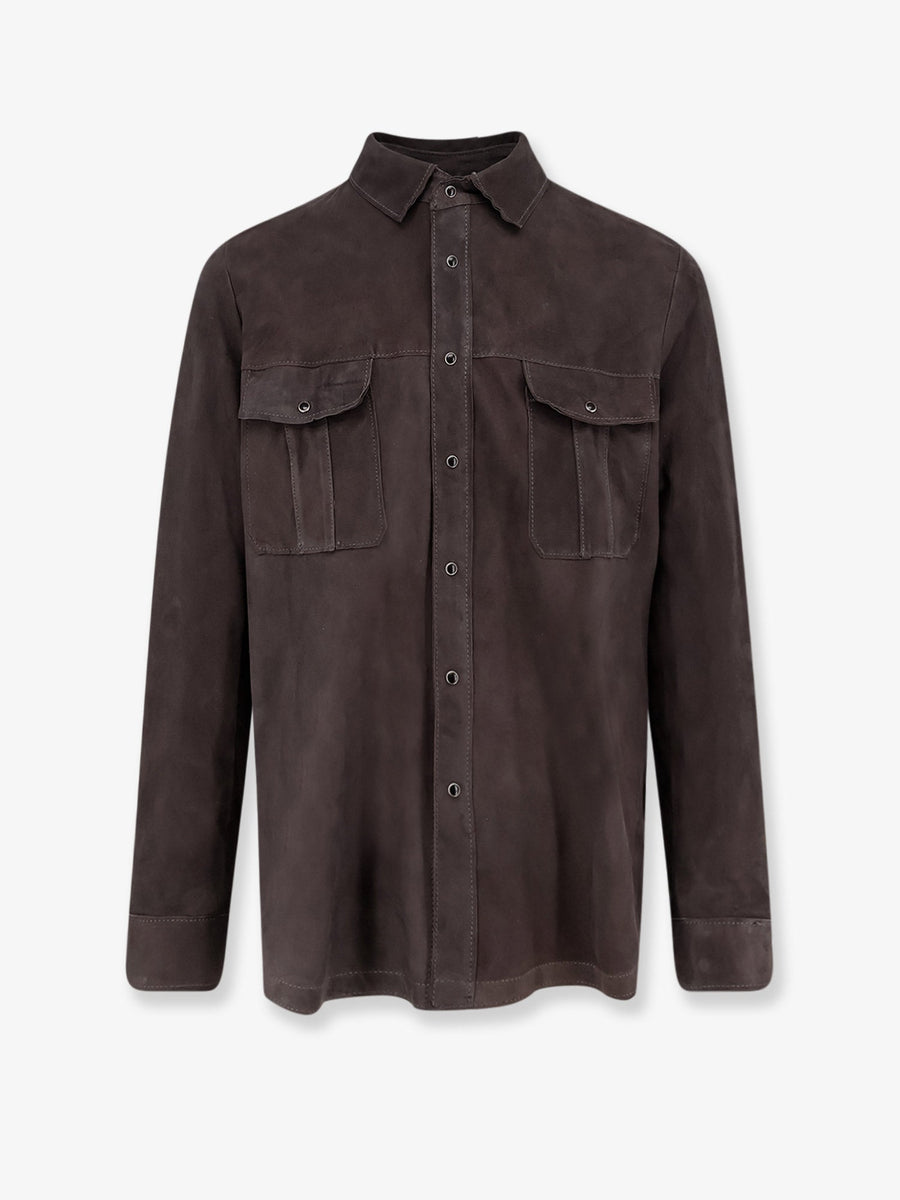 Mens Suede Shirt Grey