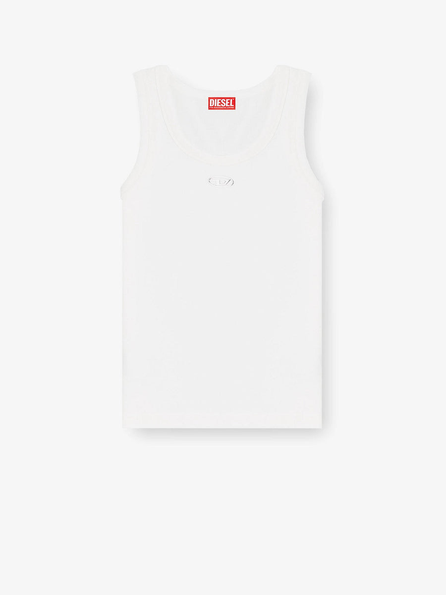 Ribbed Tank Top Oval D White Cotton T-shirts & Jerseys