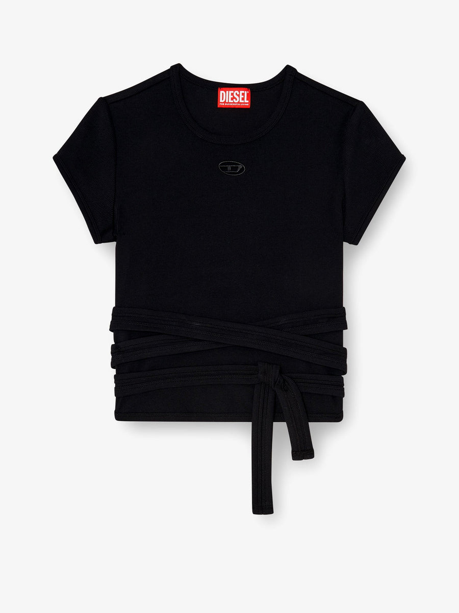 T-Shirt With Tie Bands Black Cotton T-shirts & Jerseys