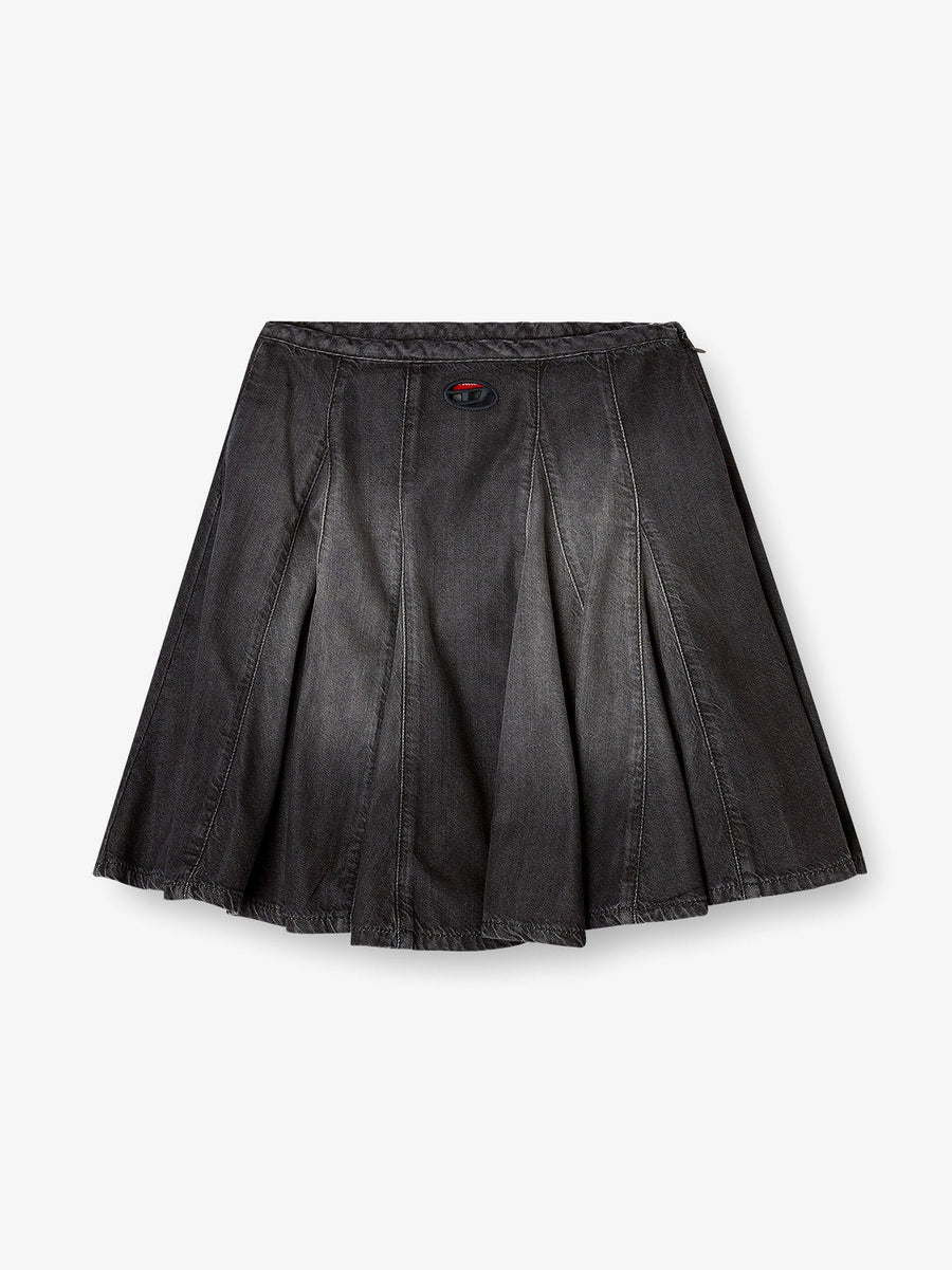 Short Denim Skirt De-Spiki-S Black Cotton