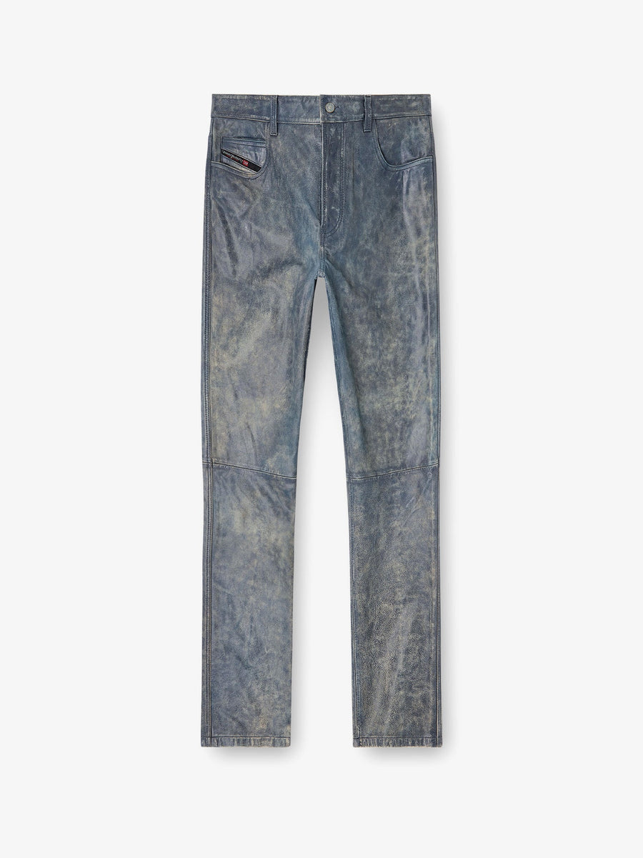 Leather Trousers P-Vyll-Qmbw Blue