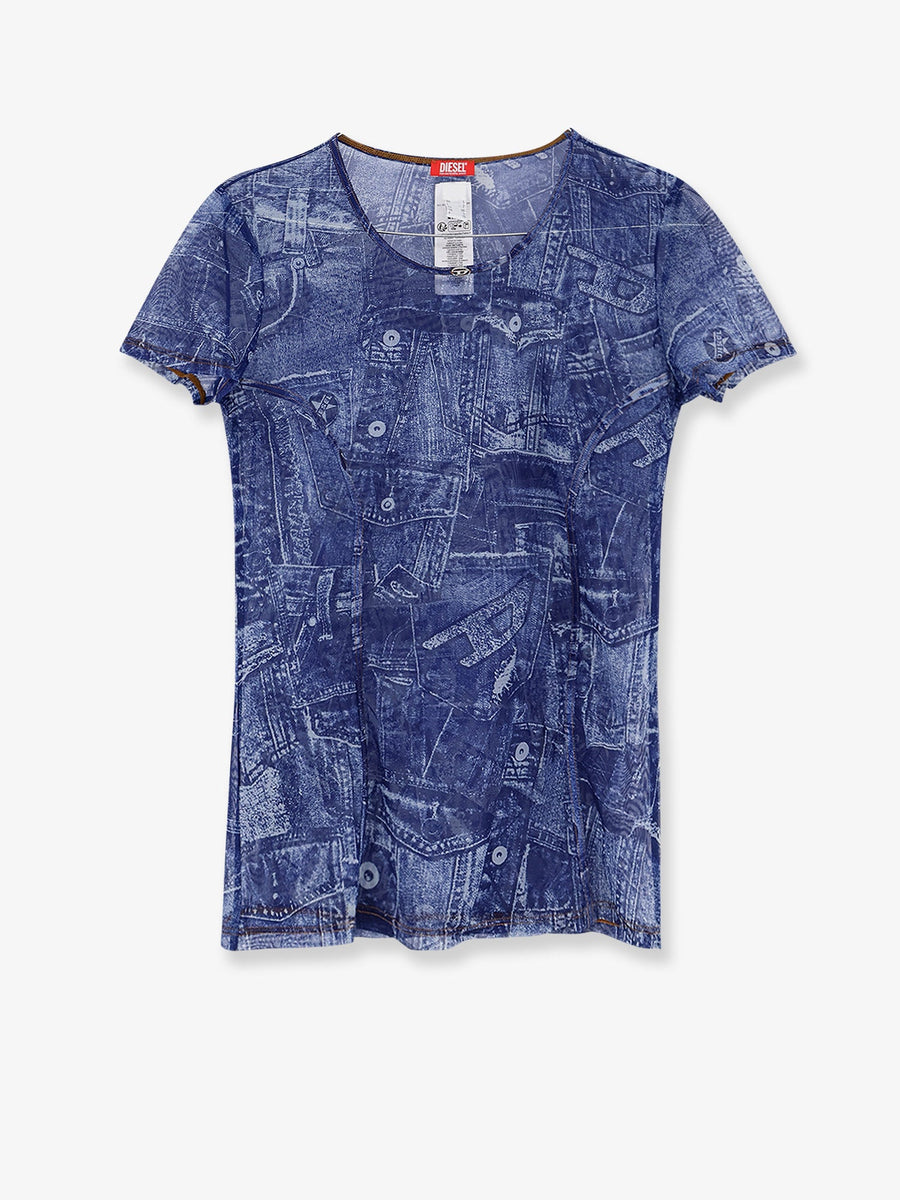 T-Shirt Kasia Denim-Print Blue Polyamide T-shirts & Jerseys