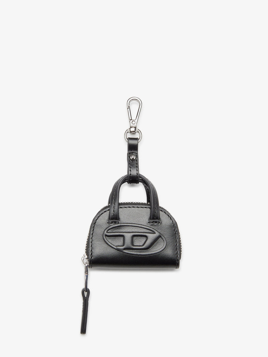 Pvc Dome Charm Keychain Black Polyurethane Hair Accessories